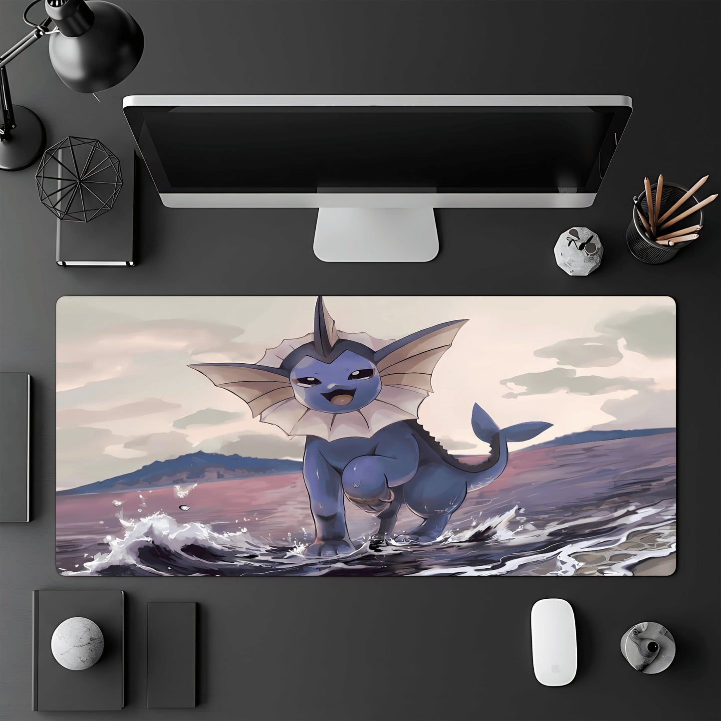 Tapis de jeu Pokémon TCG 60x30 cm avec une illustration du Pokémon Aquali.