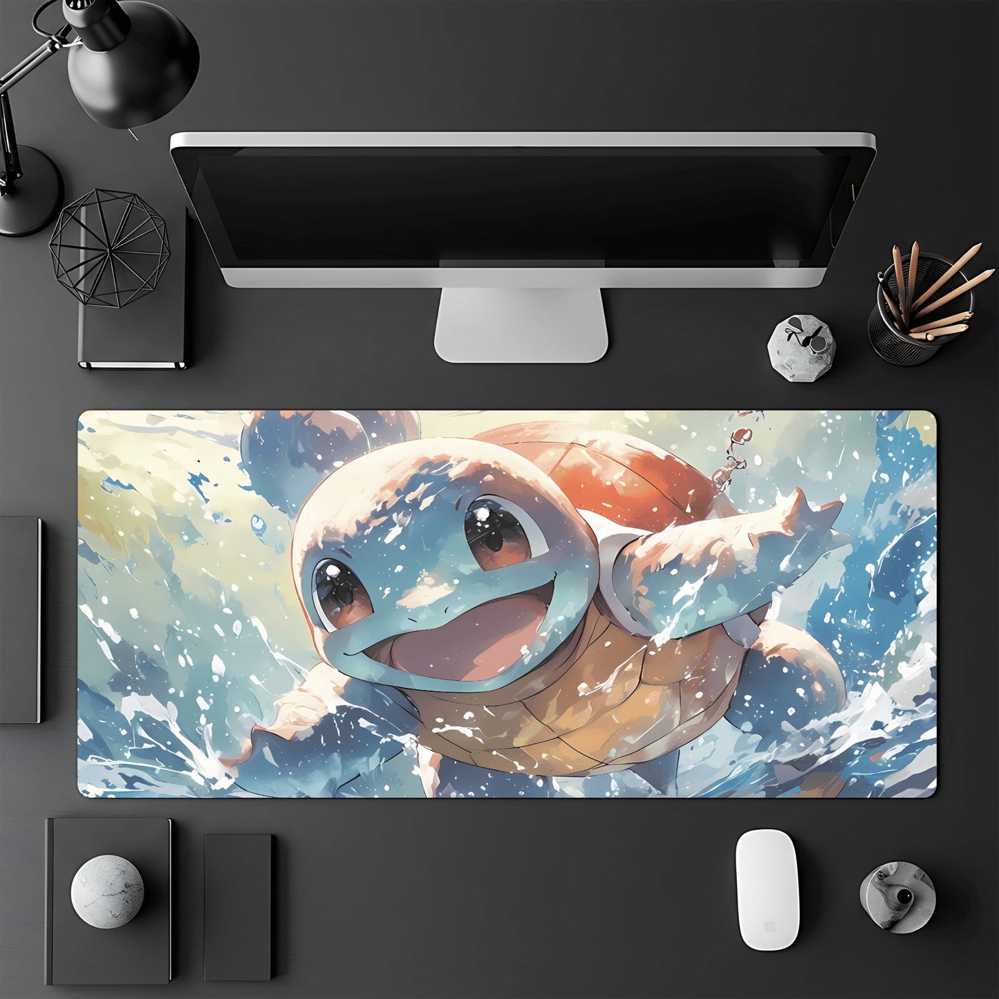 Tapis de jeu Pokémon TCG 60x30 cm avec une illustration du Pokémon Carapuce.