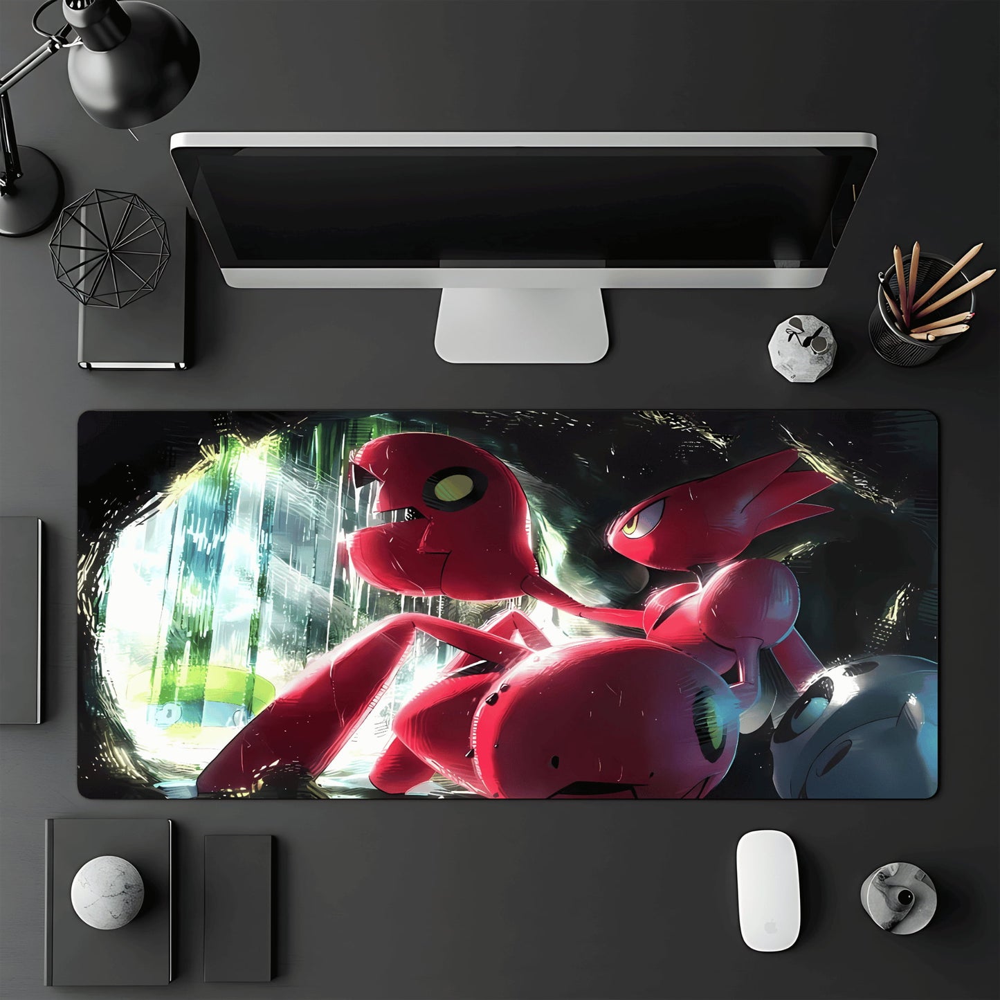 Tapis de jeu Pokémon TCG 60x30 cm avec une illustration du Pokémon Cizayox.